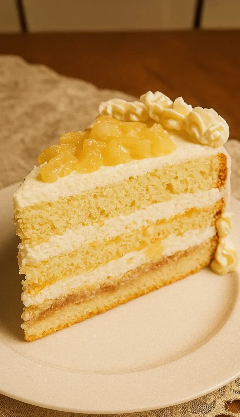 Ananastorte mit weißer Schokoladensahne und Nougatcreme